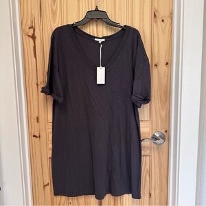 Z Supply V Neck T Shirt Dress XL Washed Black NWT